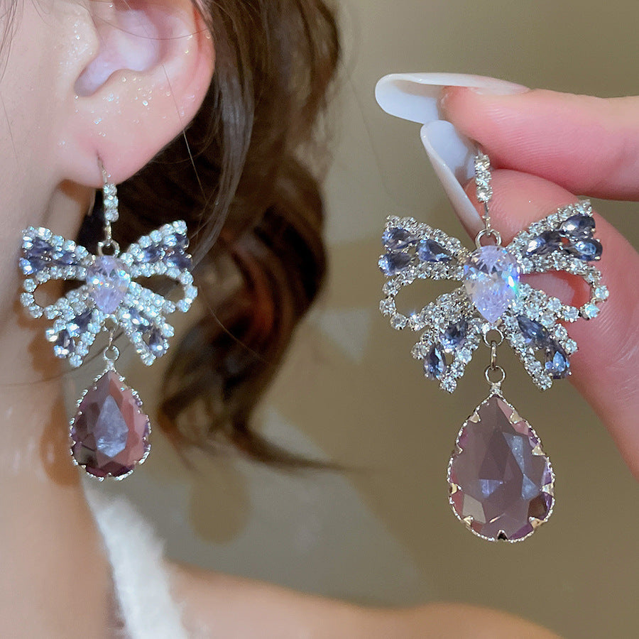 Diamond Bow Necklace Set - Fashionnsio