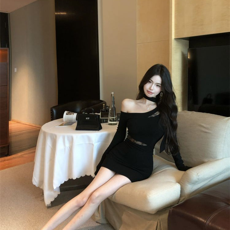 Off Shoulder Lace Scarf Dress - Fashionnsio