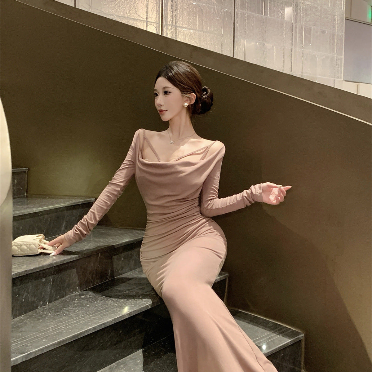 Lace Bodycon Long Dress - Fashionnsio