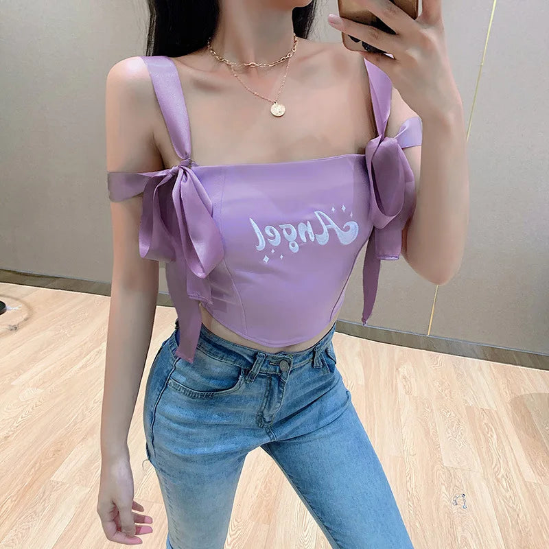 Ribbon Bow Knot Crop Top