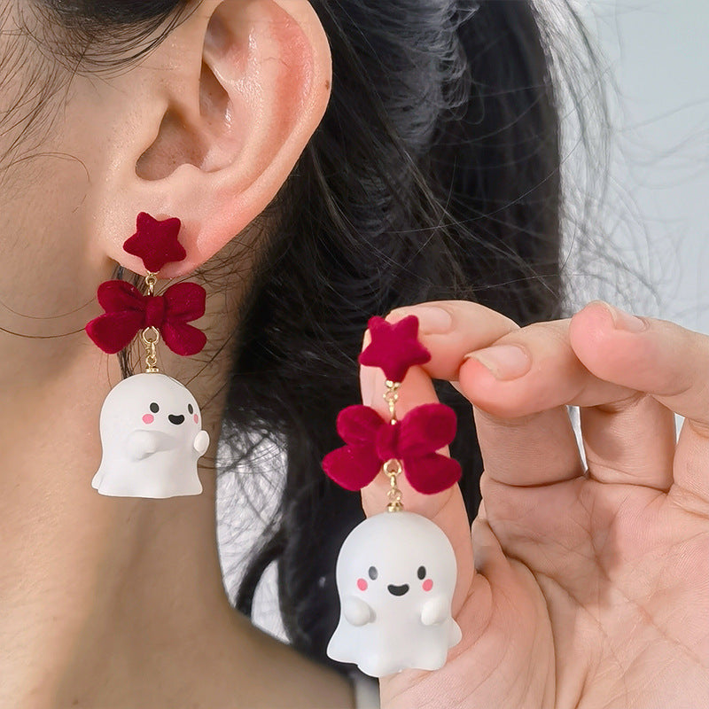 Bowknot Red Cute Earrings fashionnsio