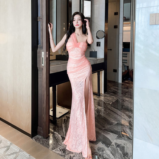 Tube Lace Bodycon Long Dress - Fashionnsio