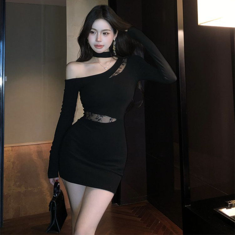 Off Shoulder Lace Scarf Dress - Fashionnsio