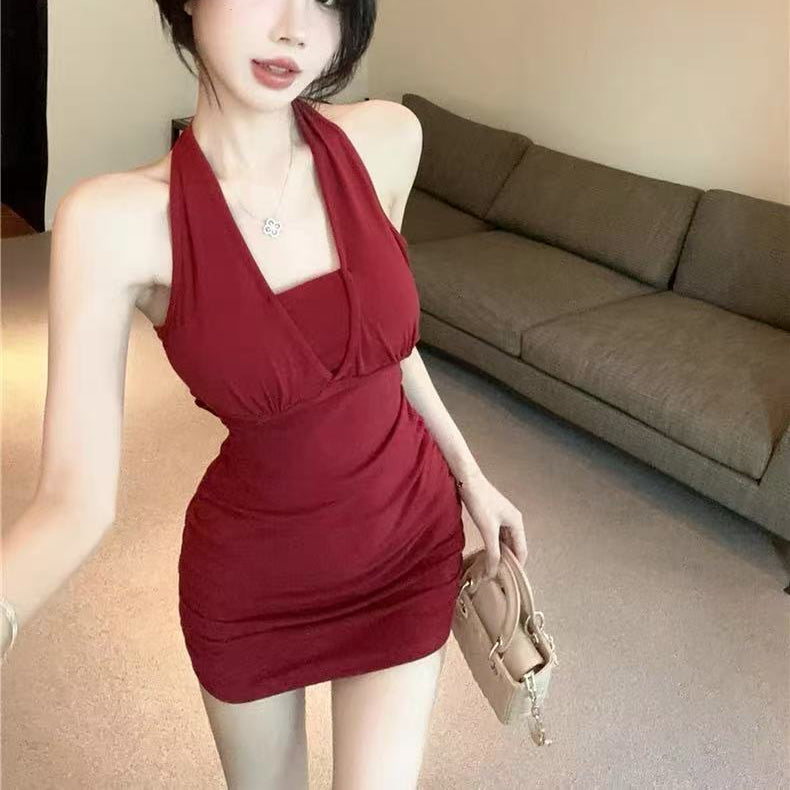 Chain Strap Bodycon Mini Dress - Fashionnsio