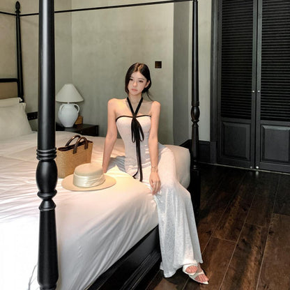 Halter Slim Fit Long Dress - Fashionnsio