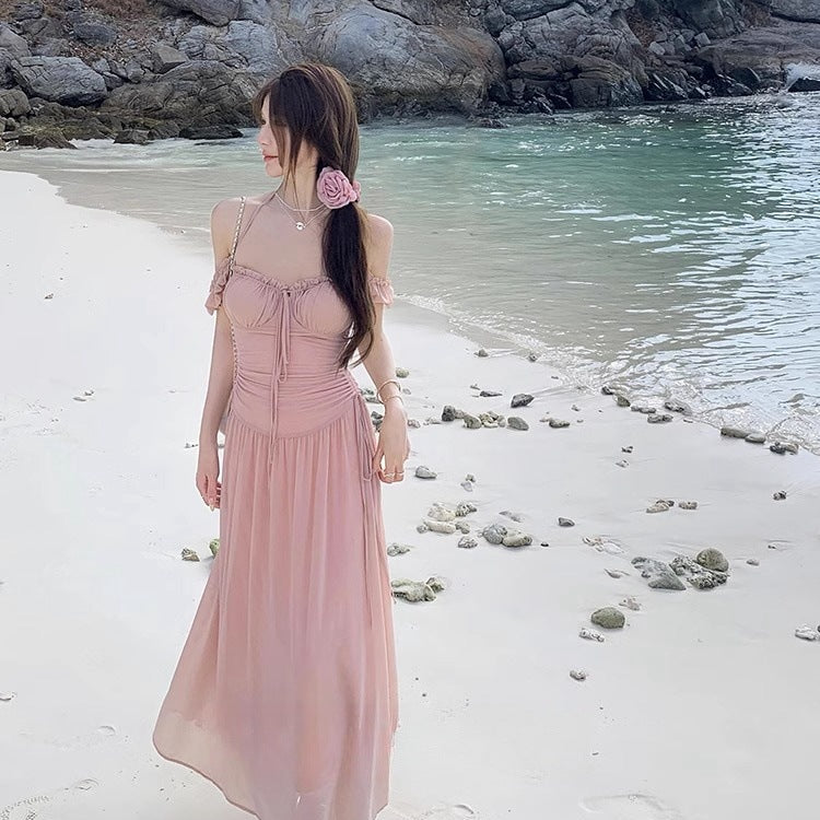 Waist Slimming Layered Maxi Dress - Fashionnsio