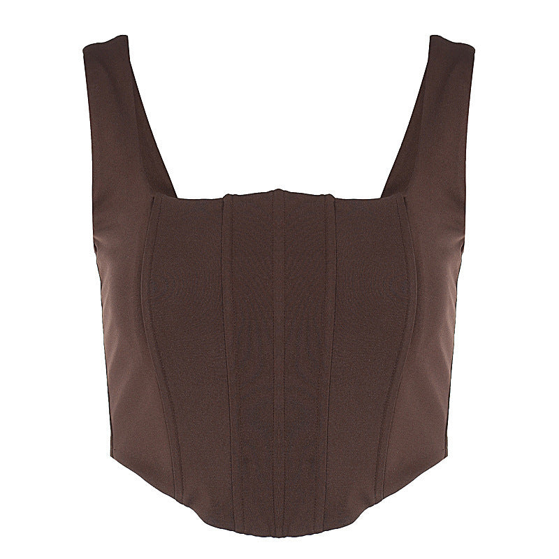 Square Neck Crop Corset Top