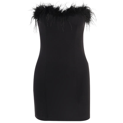 Feather Tube Bodycon Dress