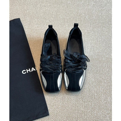 Lace Up Ballet Flats - Fashionnsio