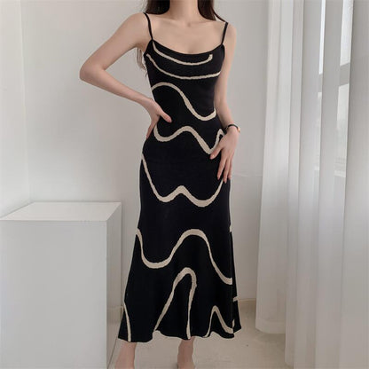 Knitted Wave Pattern Dress