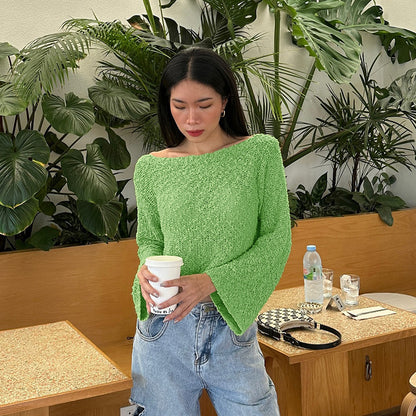 Loose Asymmetrical Knit Top fashionnsio