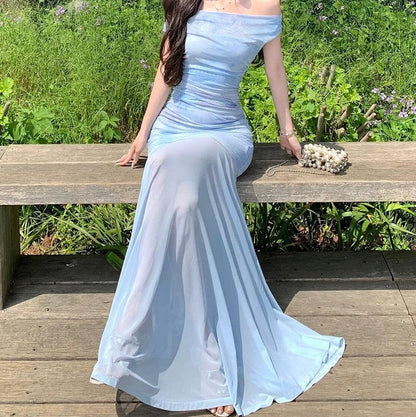 Off Shoulder Floral Mermaid Dress - Fashionnsio
