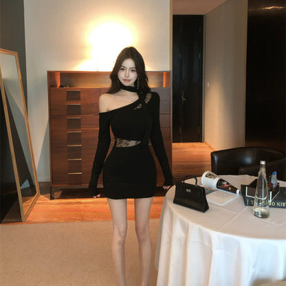 Off Shoulder Lace Scarf Dress - Fashionnsio