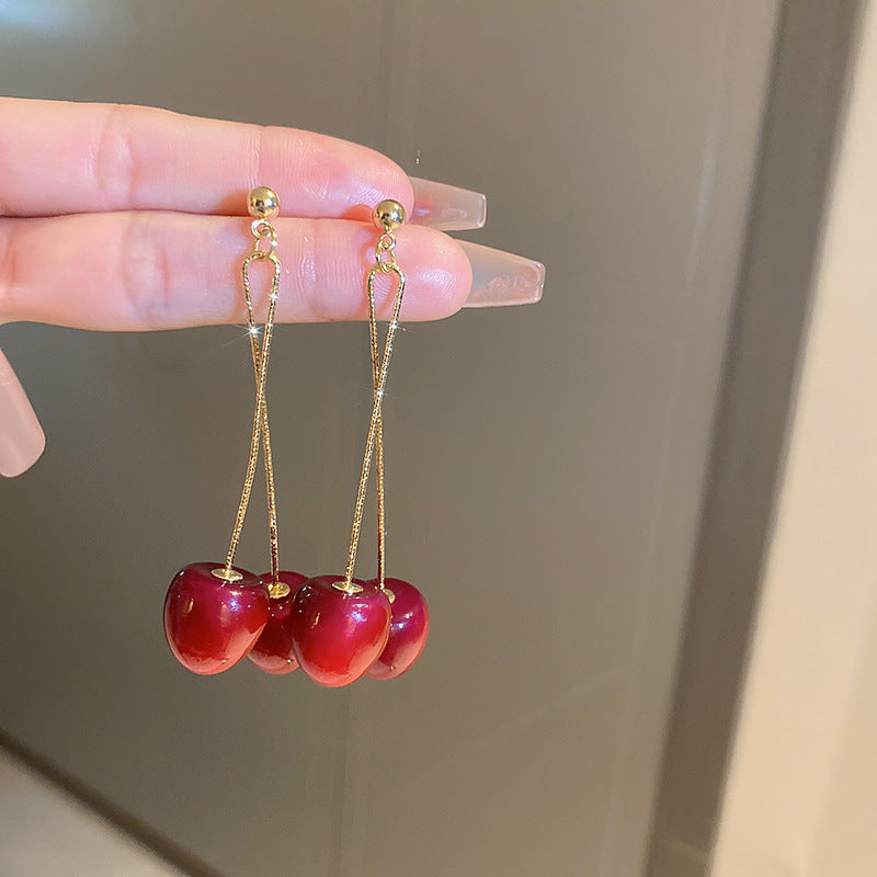 Red Cherry Dangle Earrings fashionnsio