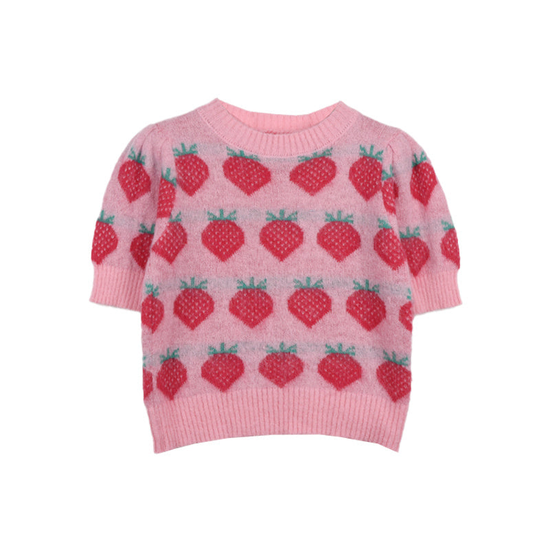 Strawberry Knitted Sweater Top