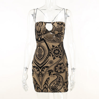 Printed Hollow Hot Dress