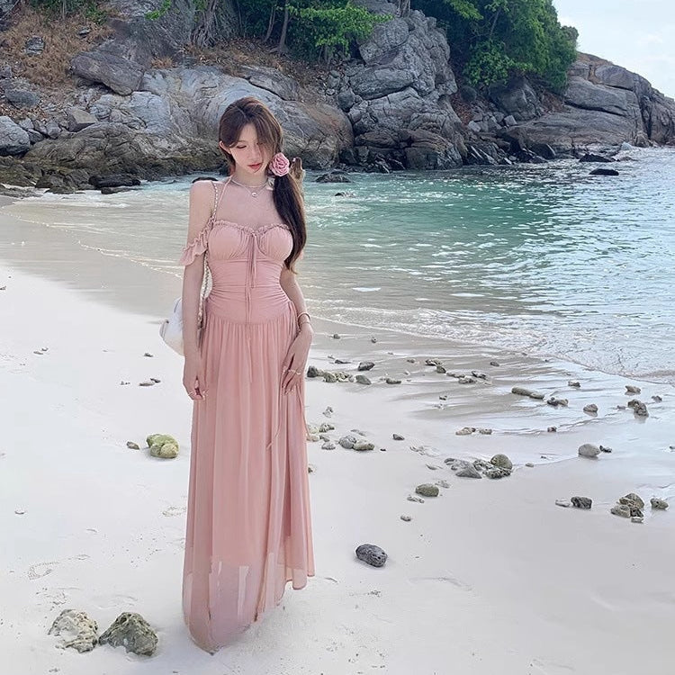 Waist Slimming Layered Maxi Dress - Fashionnsio