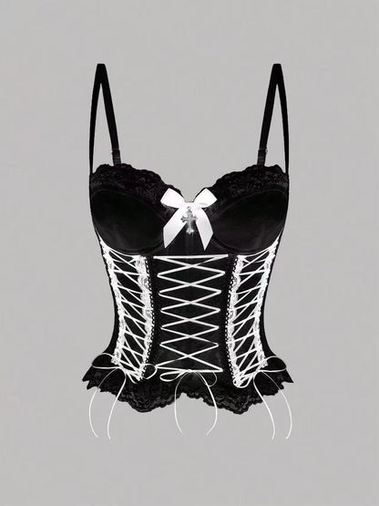 Lace Bow Corset Top fashionnsio