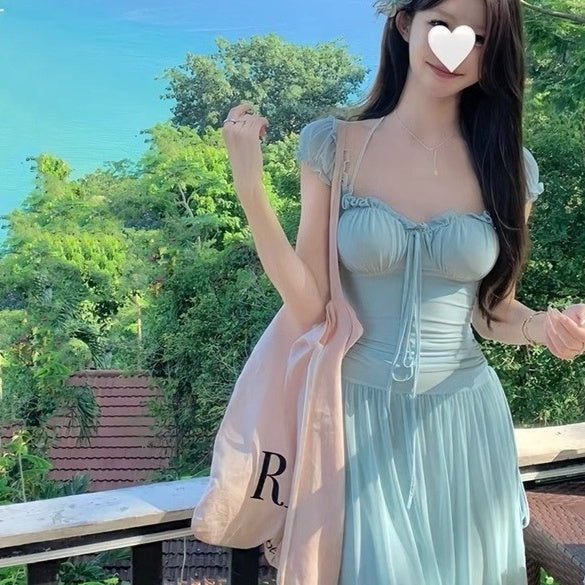 Waist Slimming Layered Maxi Dress - Fashionnsio