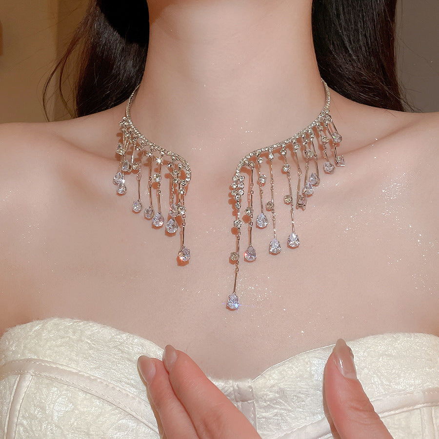 Diamond Waterdrop Choker Necklace - Fashionnsio