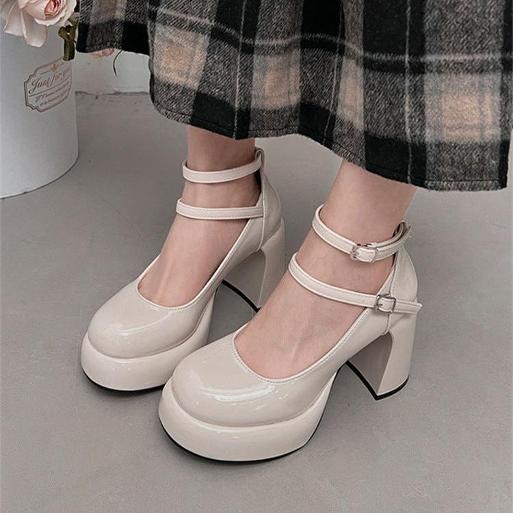 Mary Jane Ankle Strap Chunky Heels