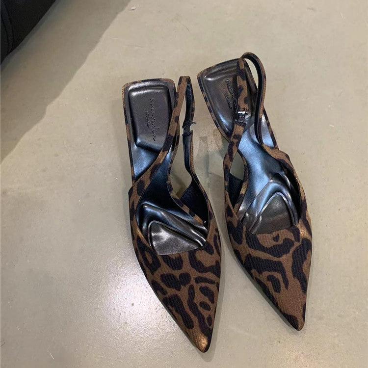 Leopard-print Strap Pointed Heels