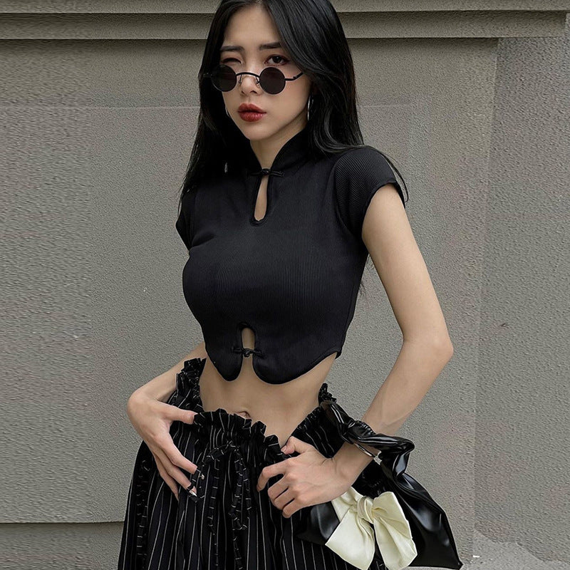 Cutout Knot Crop Top fashionnsio