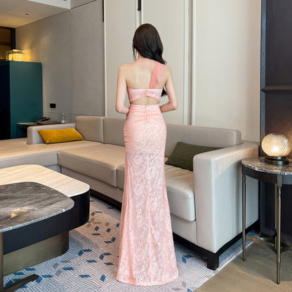 Tube Lace Bodycon Long Dress - Fashionnsio