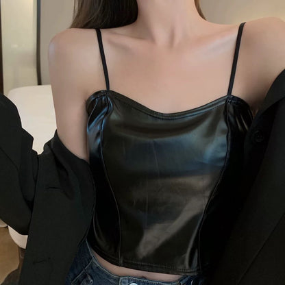 Leather Padded Cami Top