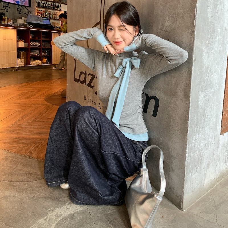 Bow Knot Long Sleeve Top