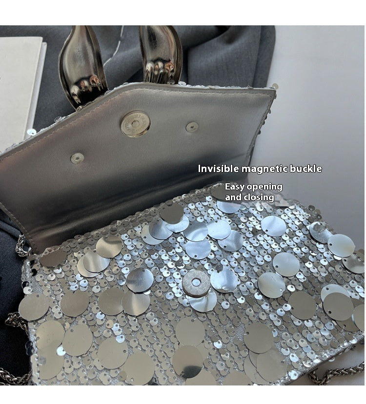 Bow Diamond Shiny Sequin Handbags