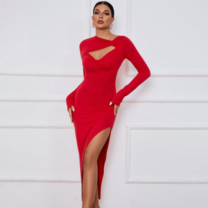 Sexy Hollow Out Slit Dress