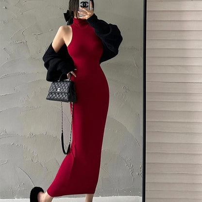 Turtleneck Bodycon Long Dress