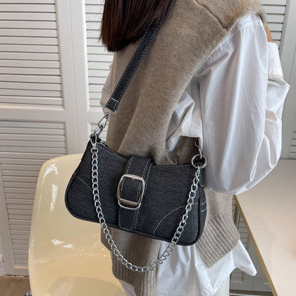 Denim Fashion Chains Shoulder Bag