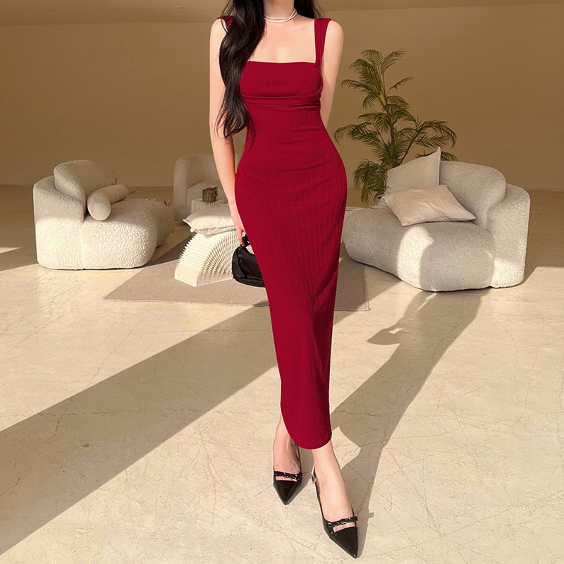 Knitted Bodycon Square Neck Dress