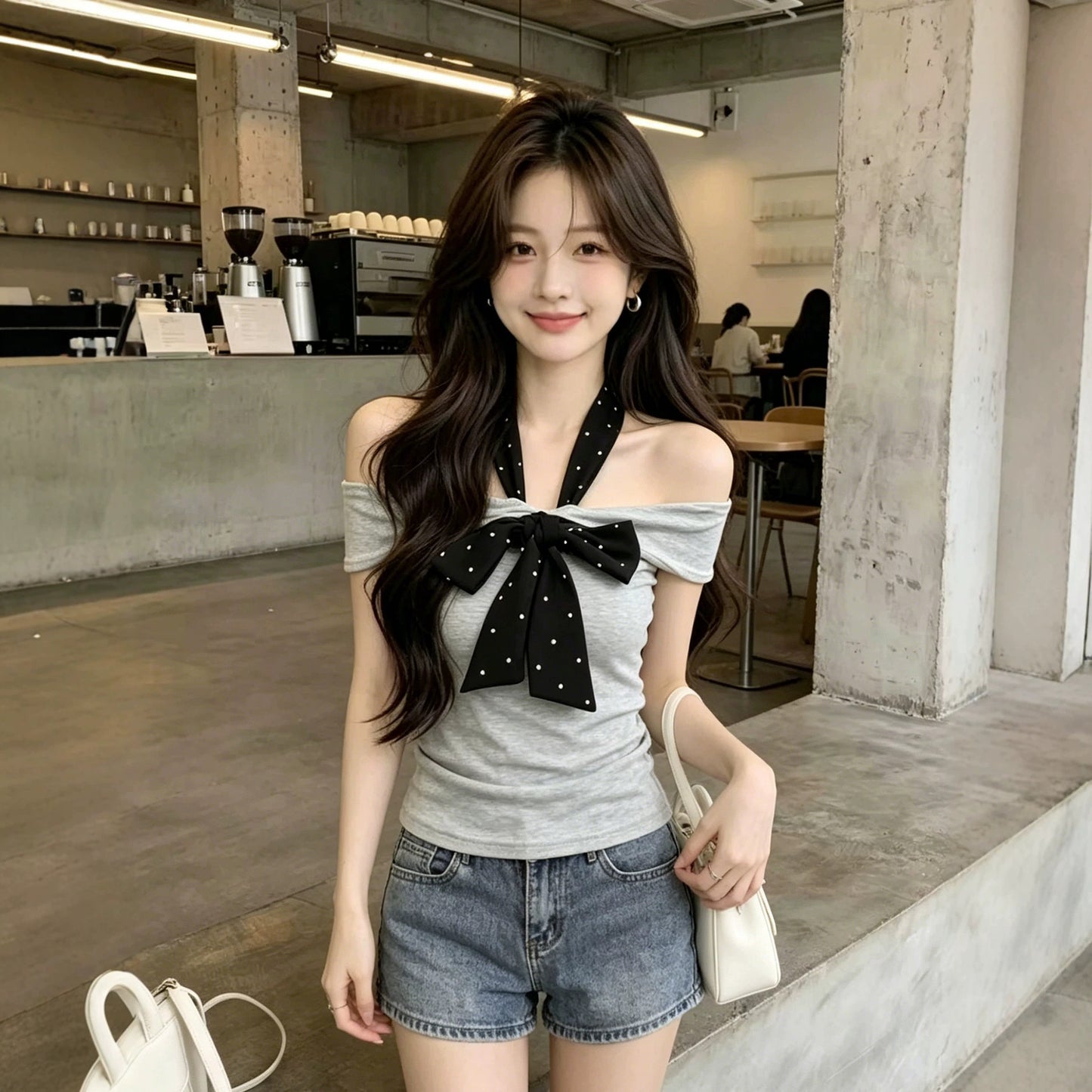 Off-shoulder Bow Top - Fashionnsio