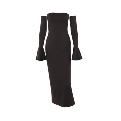 Strapless Bodycon Long Dress With Sleeve