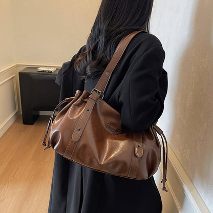 Pleated Large Shoulder Bags - Fashionnsio