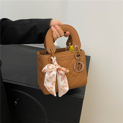 Lady Dior Style Handbags With Silk Scarf fashionnsio