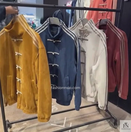 Button Stripes Chinese Jackets