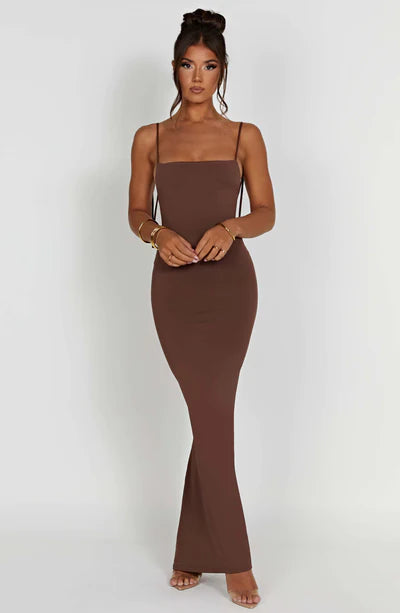 Slim Fit Straps Backless Dress